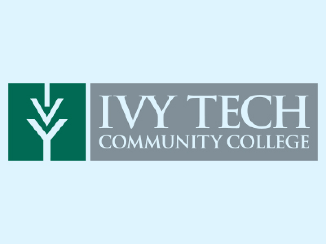 Ivy Tech Community College logo with a stylized green ivy leaf symbol.