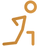 A person stretching icon to represent Therapy healthcare careers