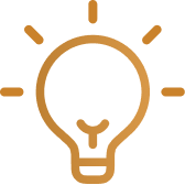 Lightbulb icon representing hands-on learning opportunities.