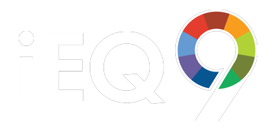 Logo of iEQ9 with the text 'iEQ9' on a black background, with the number 9 inside a circle with colored segments.