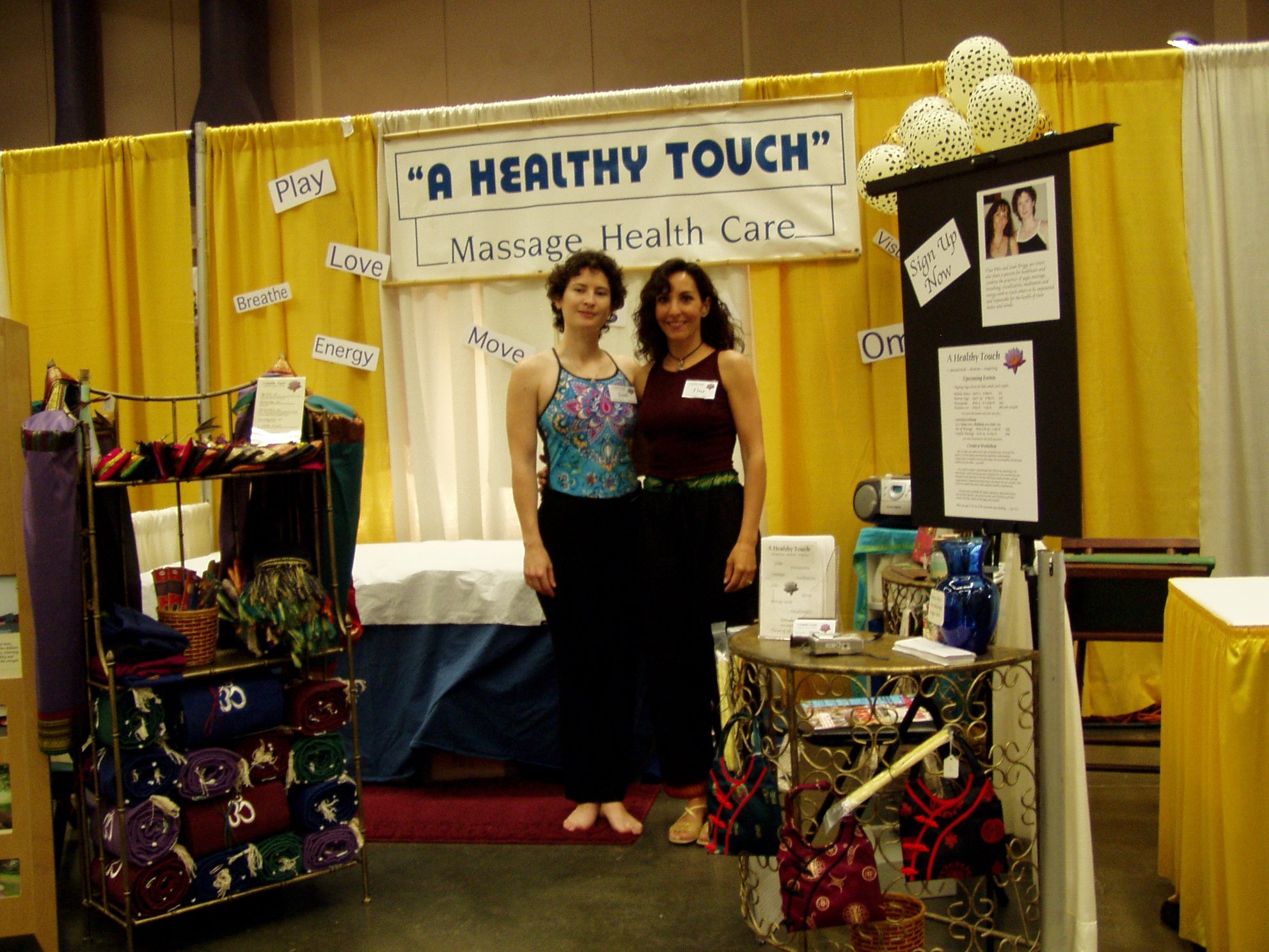 Sisters in business together marketing at Sacramento Business Convention Center