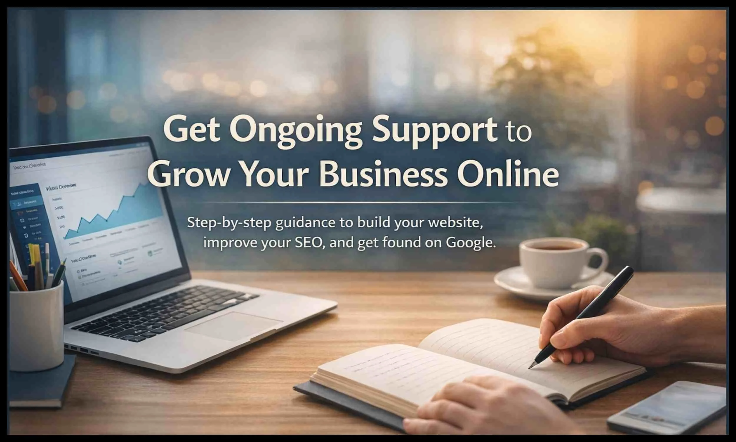 Step-by-step guidance to build your website, improve your SEO and get found on Google to grow your business online