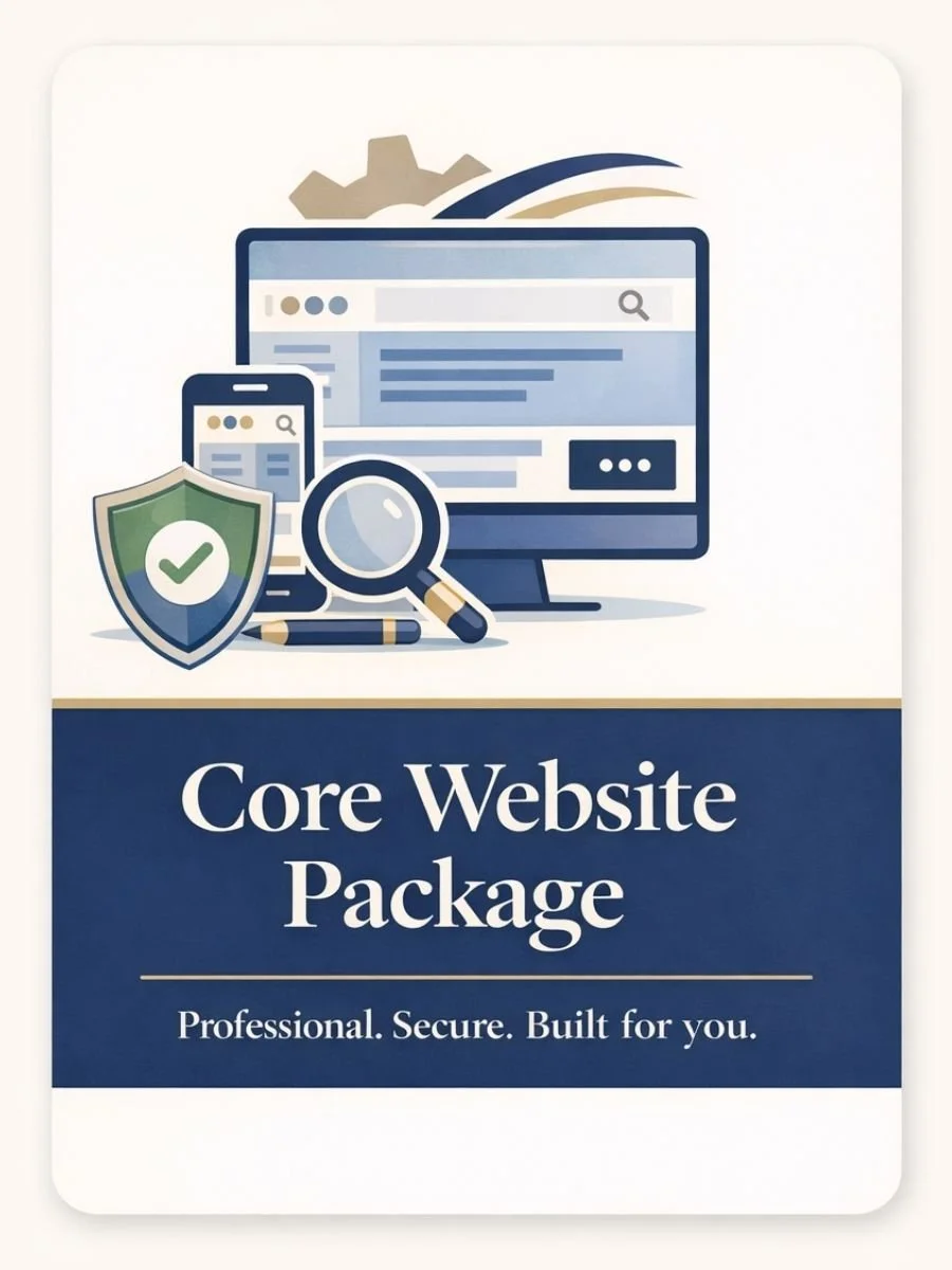 Core Website Package offered by Simple Website Development and Support