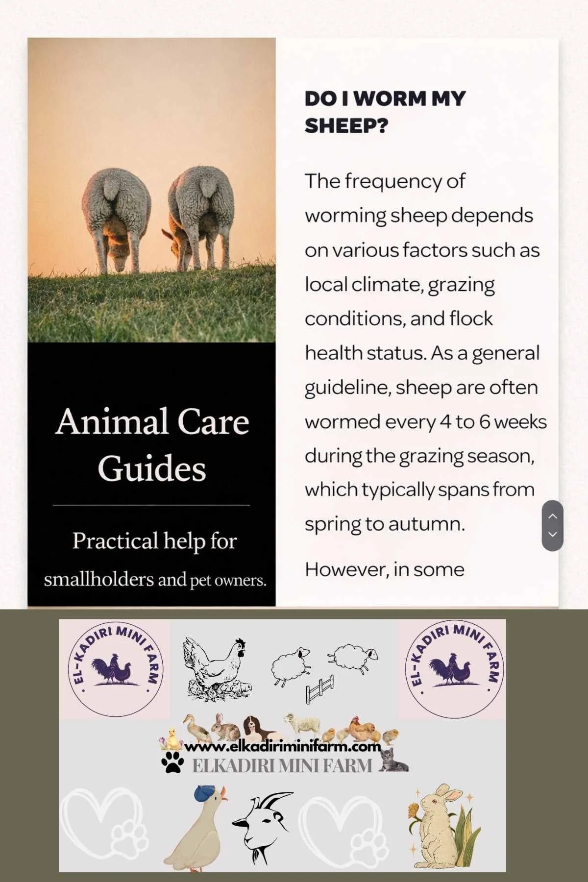 Animal care guides providing practical help for smallholders 