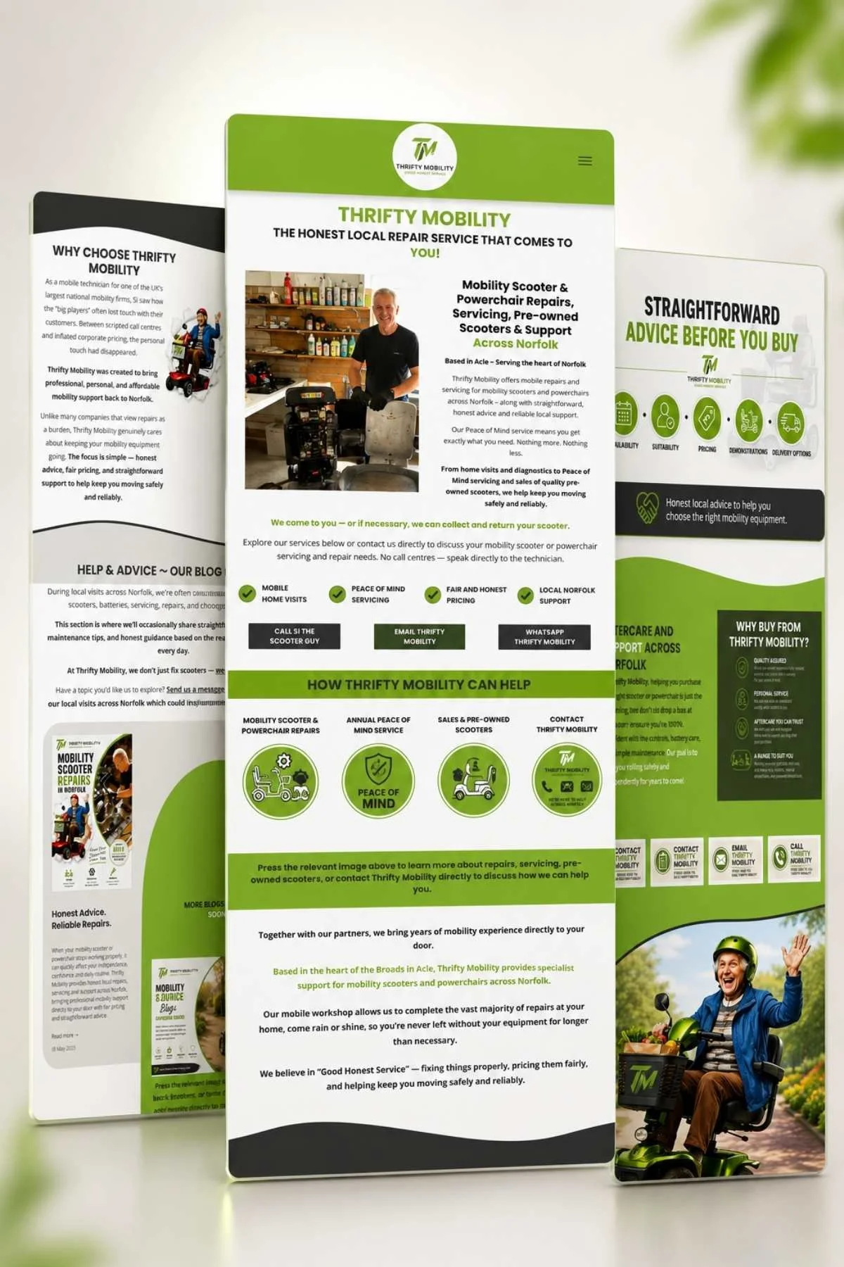 Thrifty Mobility Website designed by Simple Website Development and Support