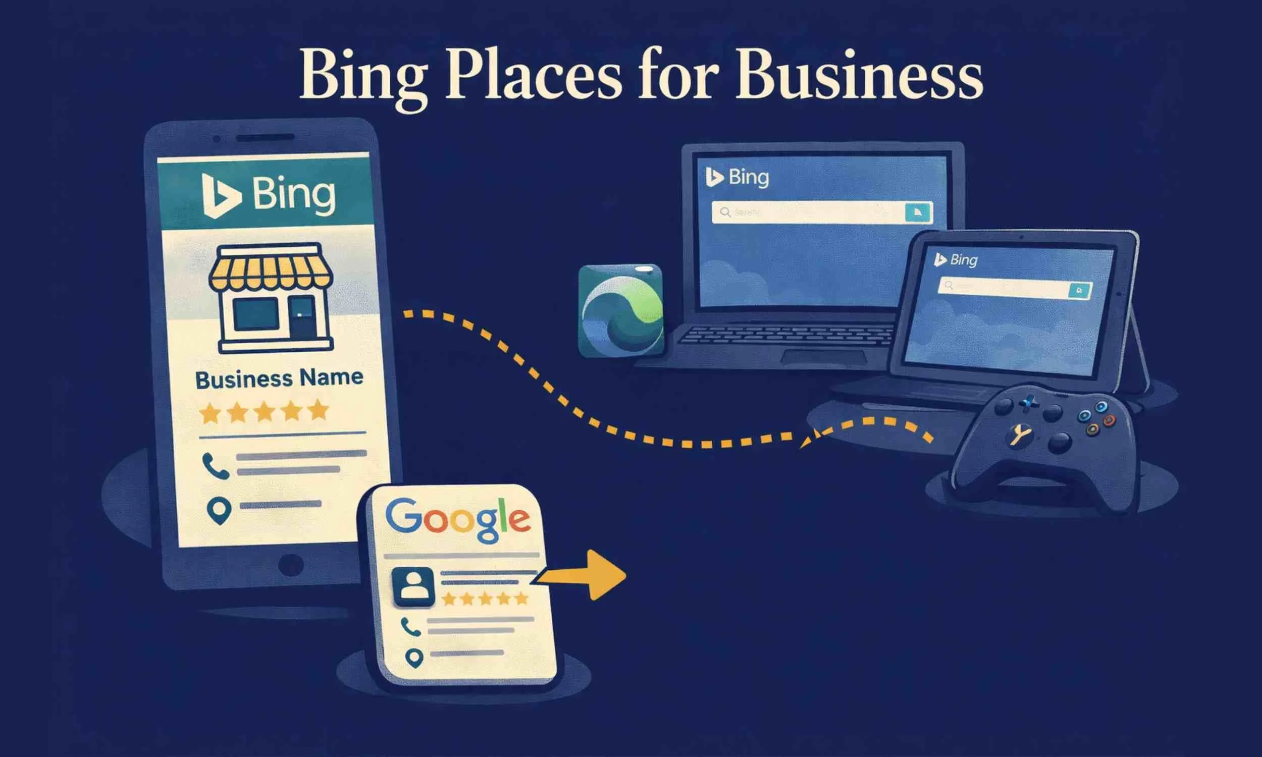 Bing Places for Business listing example showing business visibility across Microsoft search