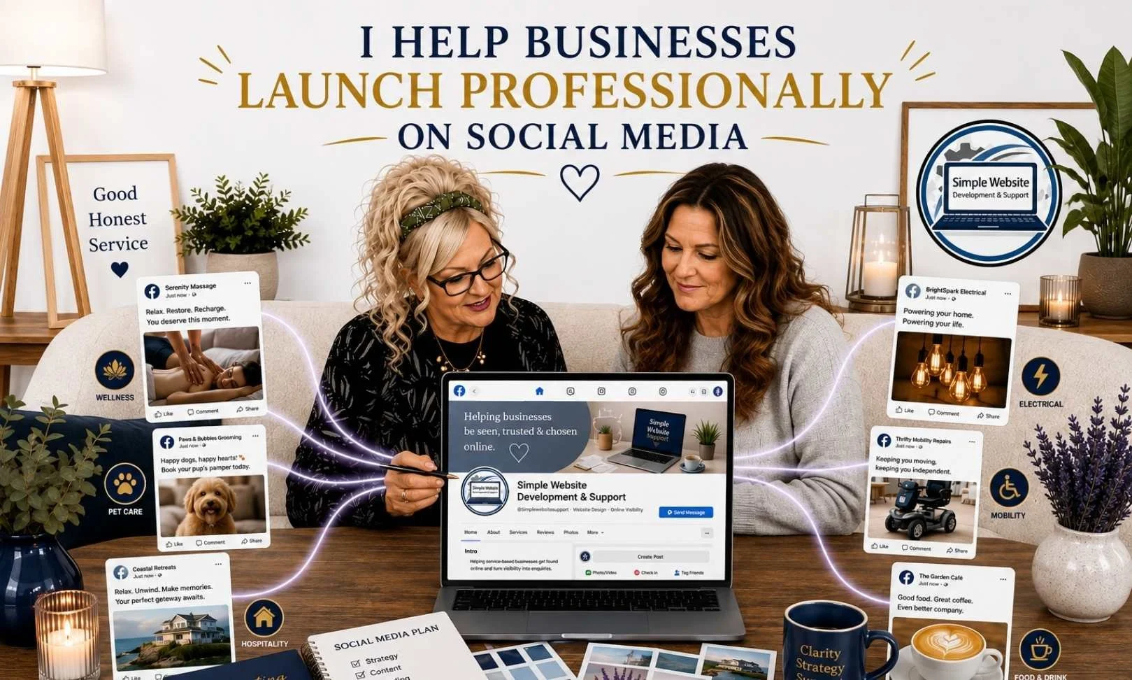 Social media & Business Listings  setup in Cambridgeshire including Facebook optimisation, branded content and website launch support for small businesses.