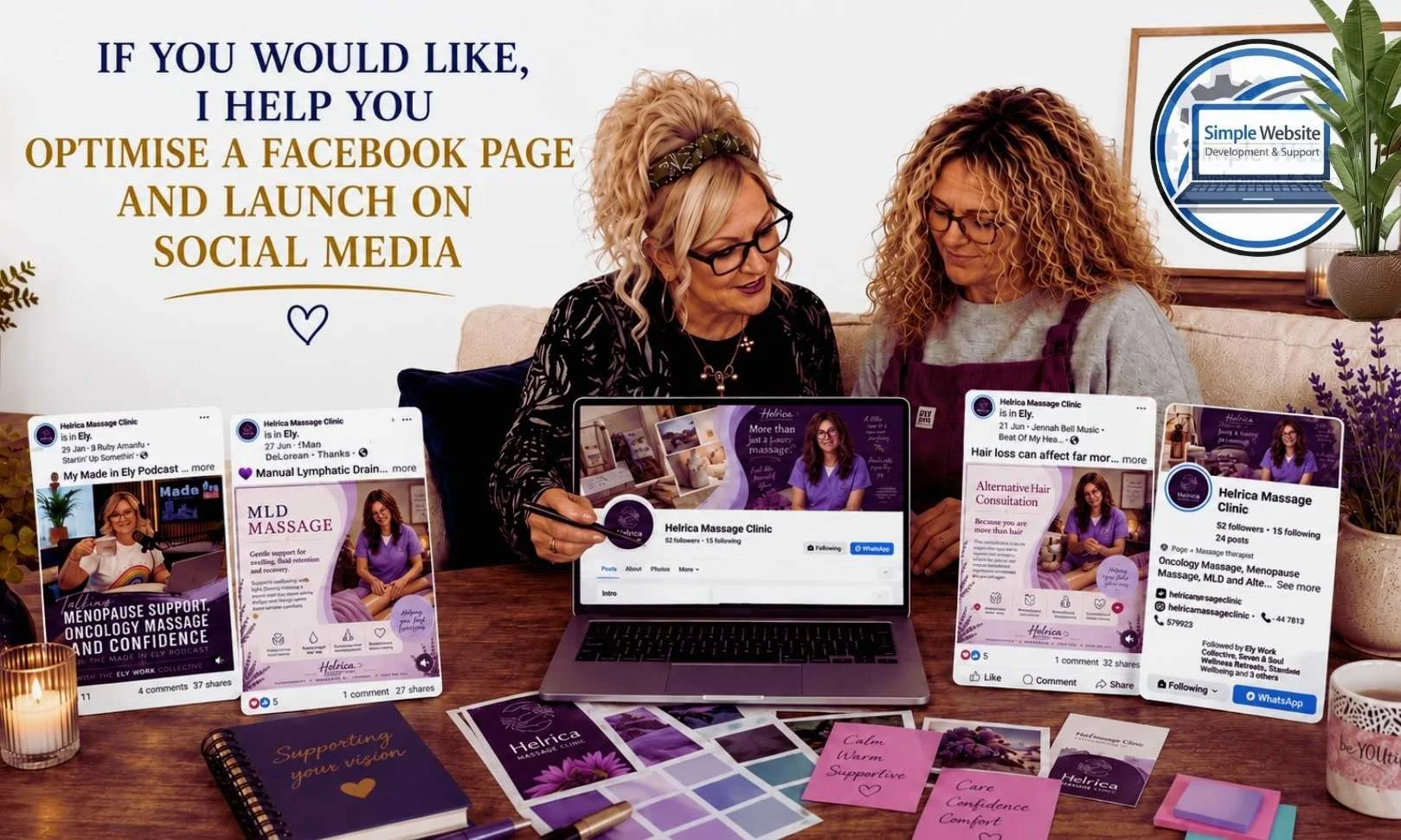 Social media & Business Listings  setup in Cambridgeshire including Facebook optimisation, branded content and website launch support for small businesses.