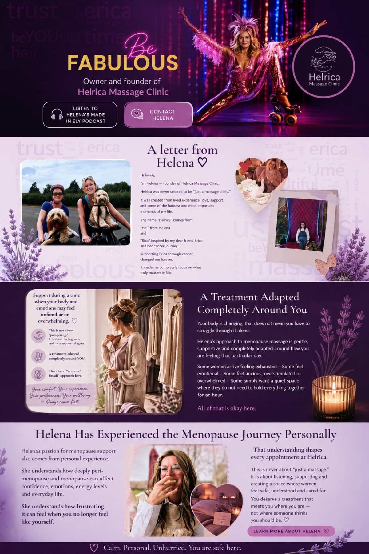 Helrica Massage Clinic website designed by Simple Website Development and Support image