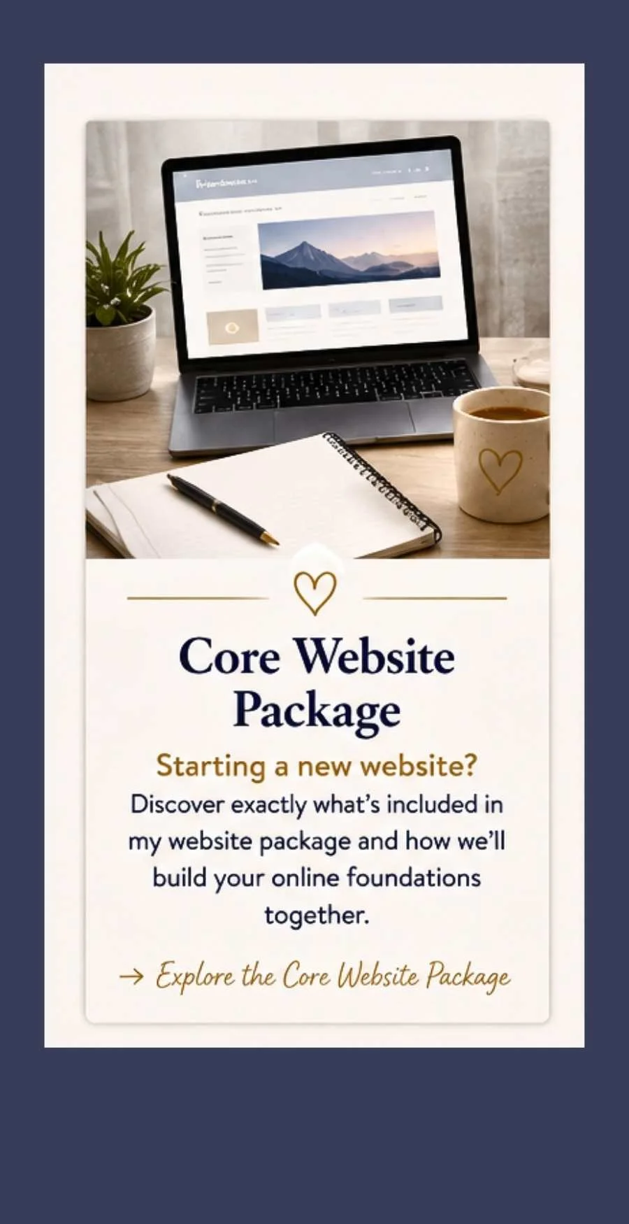 Core Website Package by Simple Website Development & Support, helping service businesses build their website, online foundations and long-term brand visibility together.