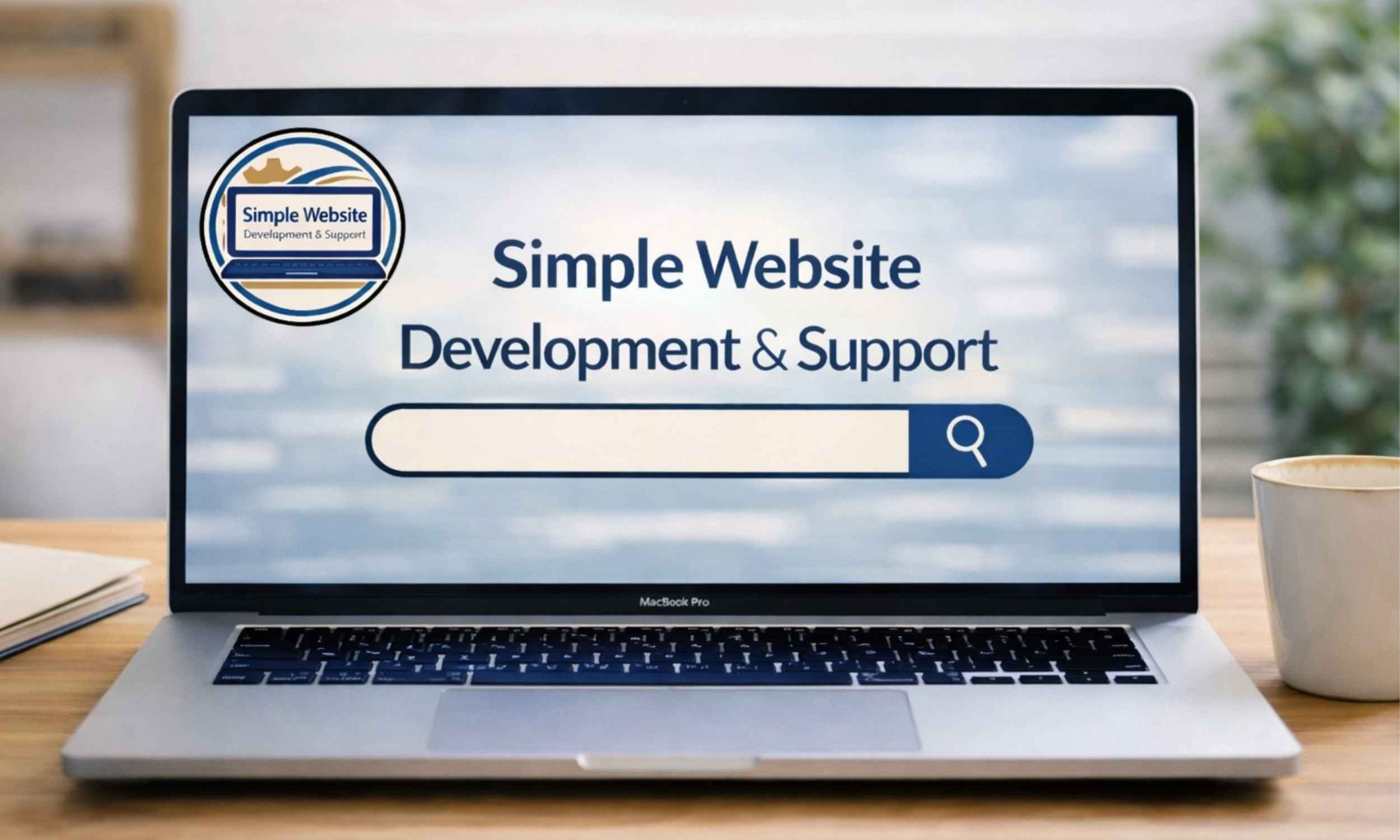 Laptop showing Simple Website Development and Support, a UK Small Business Website Design Company