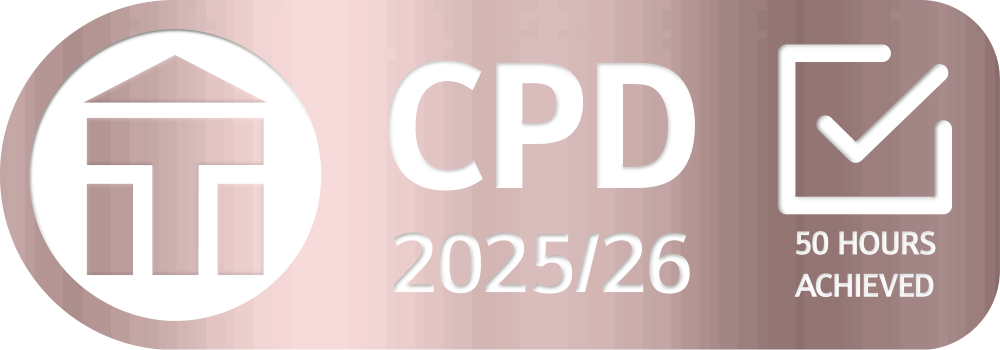 ITI logo confirming 50 hours of CPD have been achieved in 2025-2026