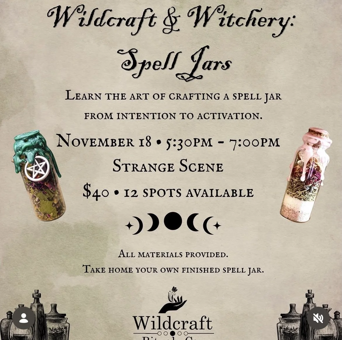 Wildcraft & Witchery Spell Jars 11/18