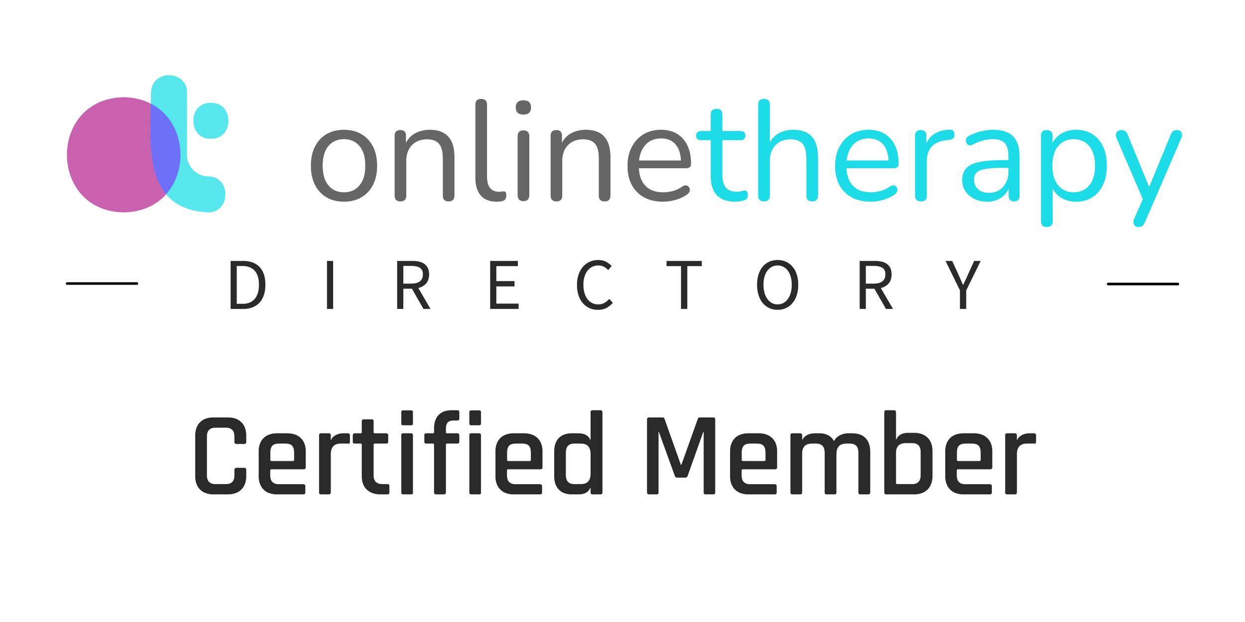 OnlineTherapy Directory Certified Member badge with logo and text.