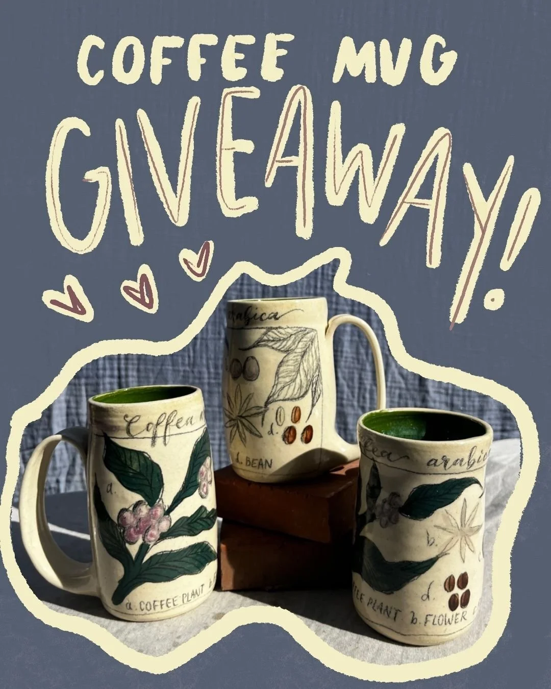 botanical coffee mug GIVEAWAY! 🥳 🎉 ☕️ I am so proud of how these watercolor mugs turned out, and I want to share the love and joy and creativity by hosting my first giveaway and giving one of these cuties away to y'all for free! Rules to enter:

1)