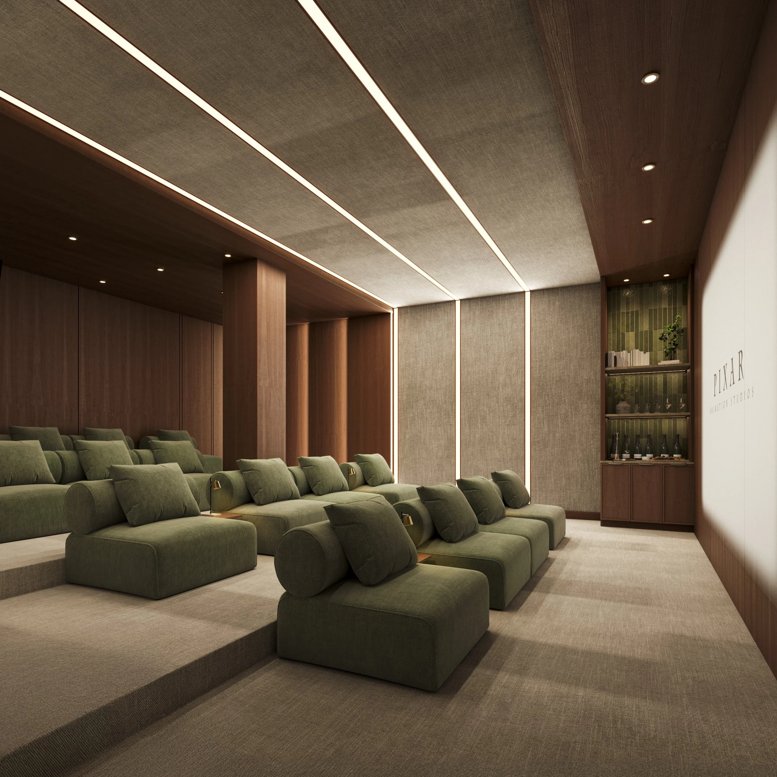 Private movie screening room