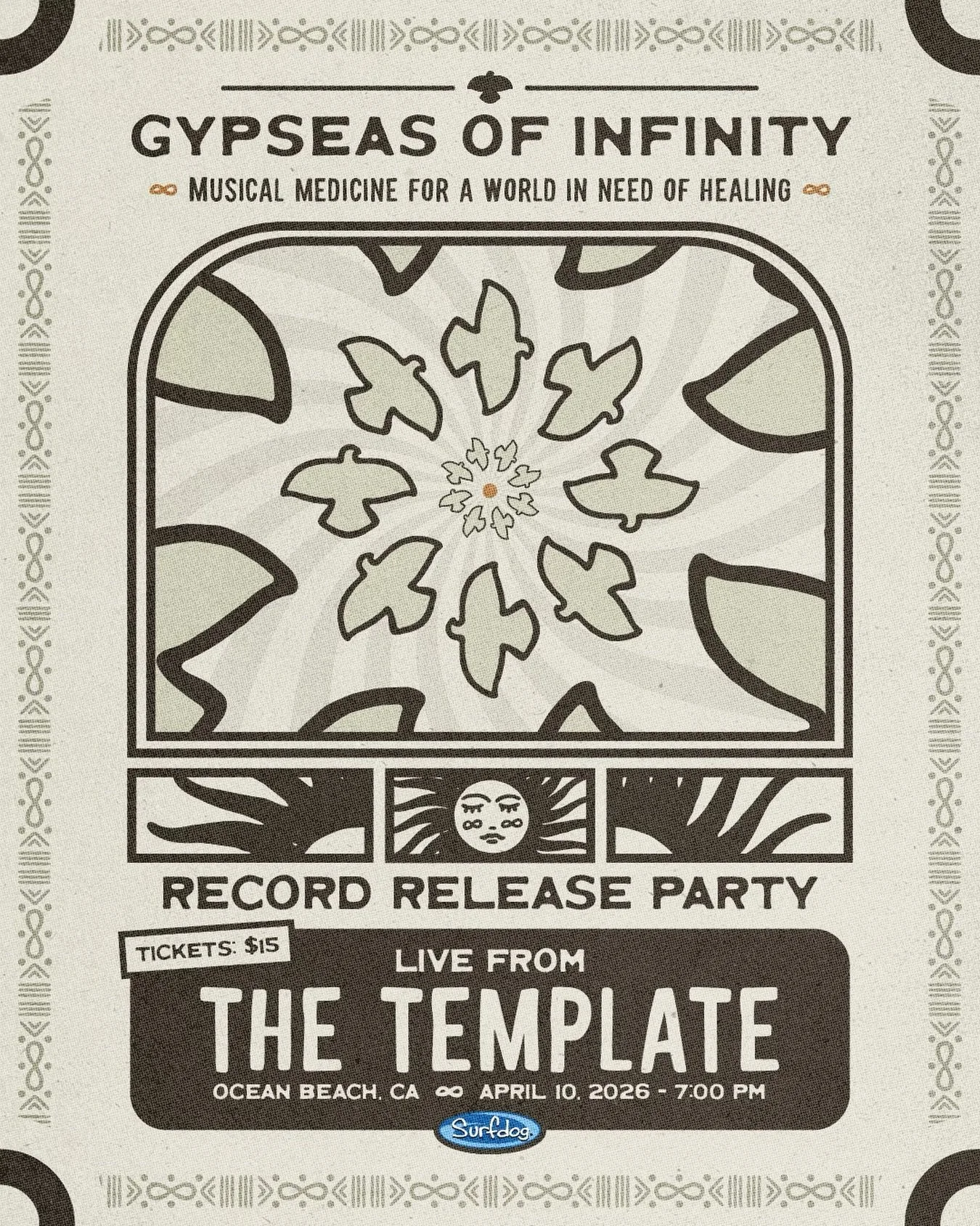 Gypseas of Infinity Record Release Party! ♾️☀️
Don&rsquo;t miss this magical night of musical medicine, for a world in need of healing.
A reminder of what happens when spirit and sound become one.

📍 @thetemplateob 
🗓️ April 10, 7pm
🎫 obtemplate.c