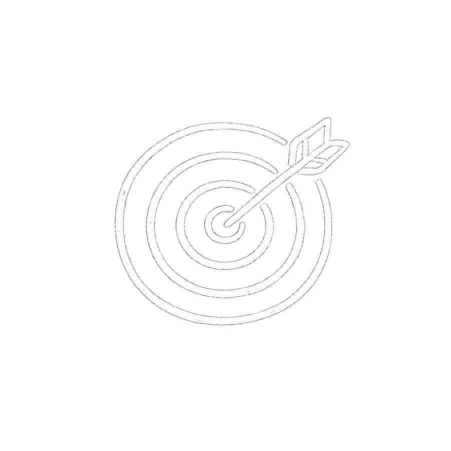 Ein Ziel mit einem Pfeil, der darin steckt, symbolisiert Präzision oder Zielerreichung.