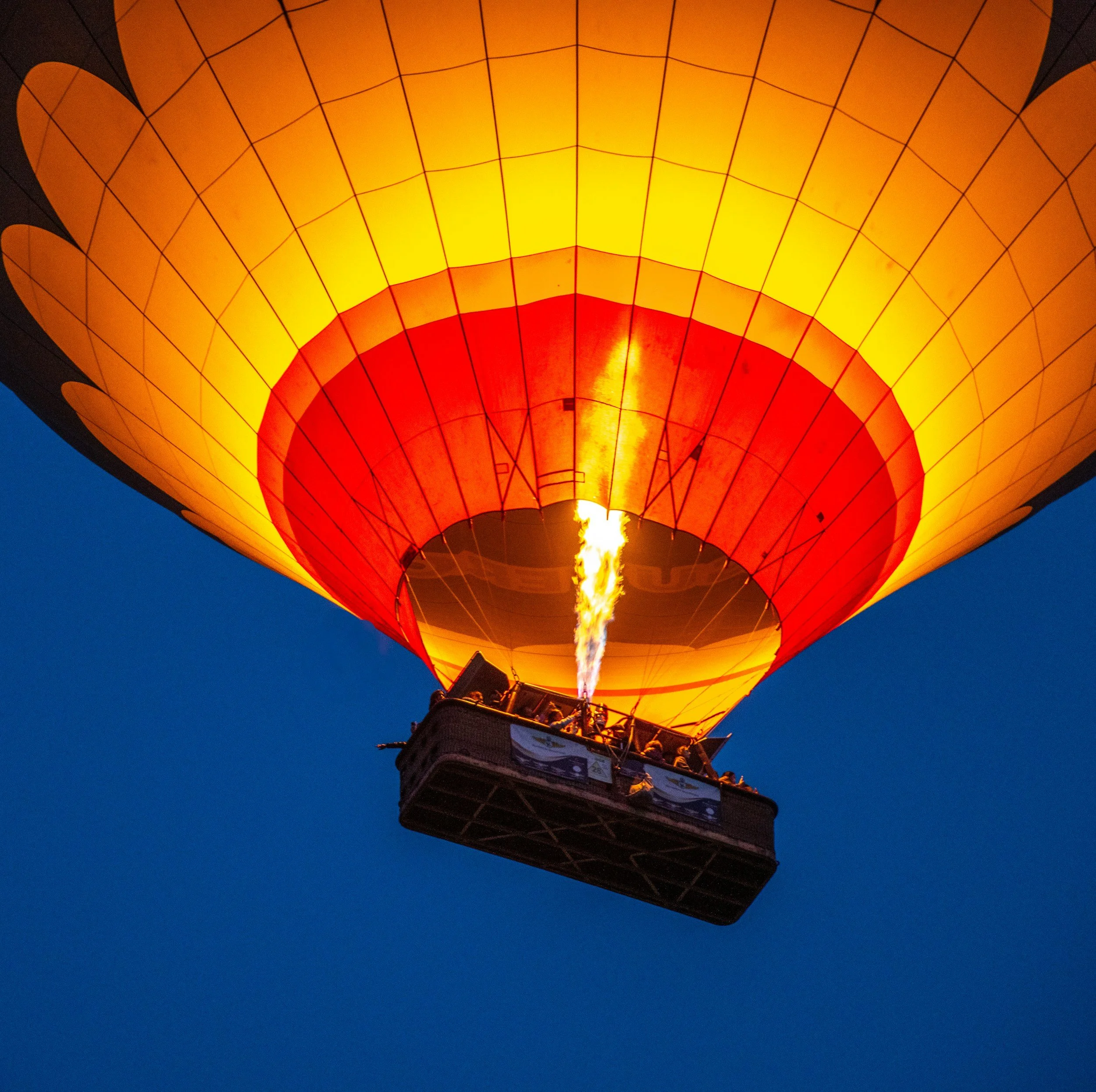 hot air balloon with fire/flame