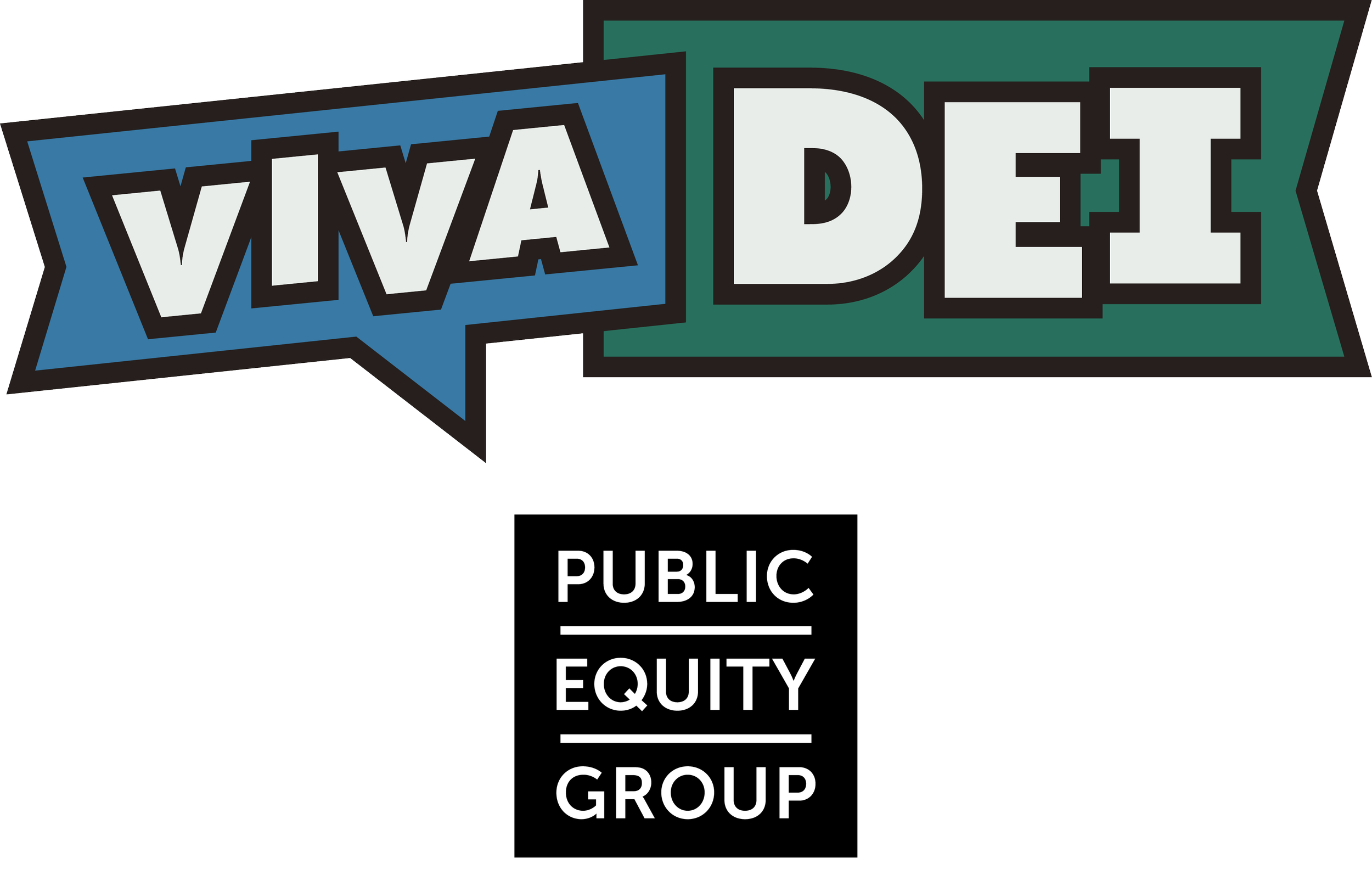 The Viva DEI logo with the Public Equity Group logo