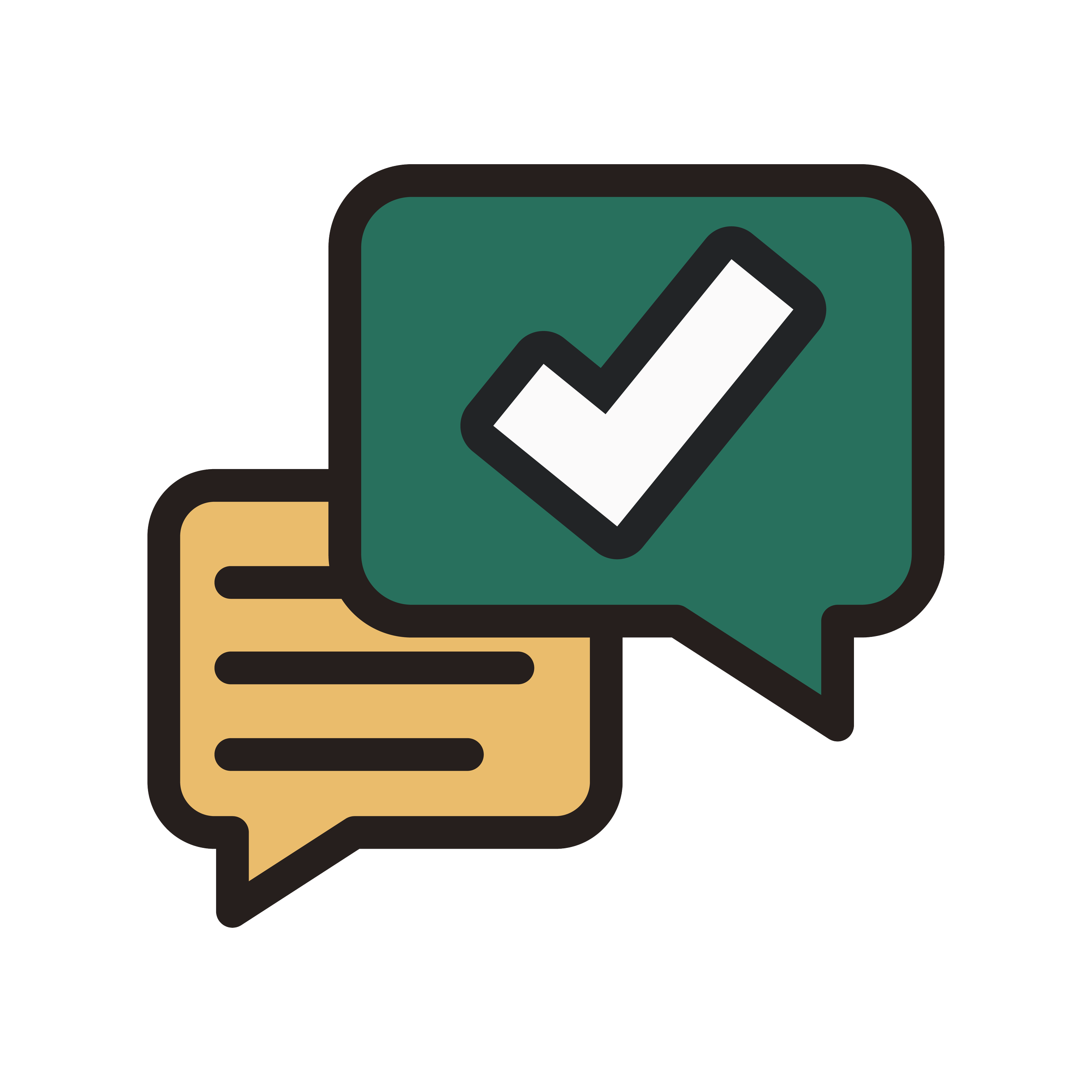 Icon illustration of two speech bubbles