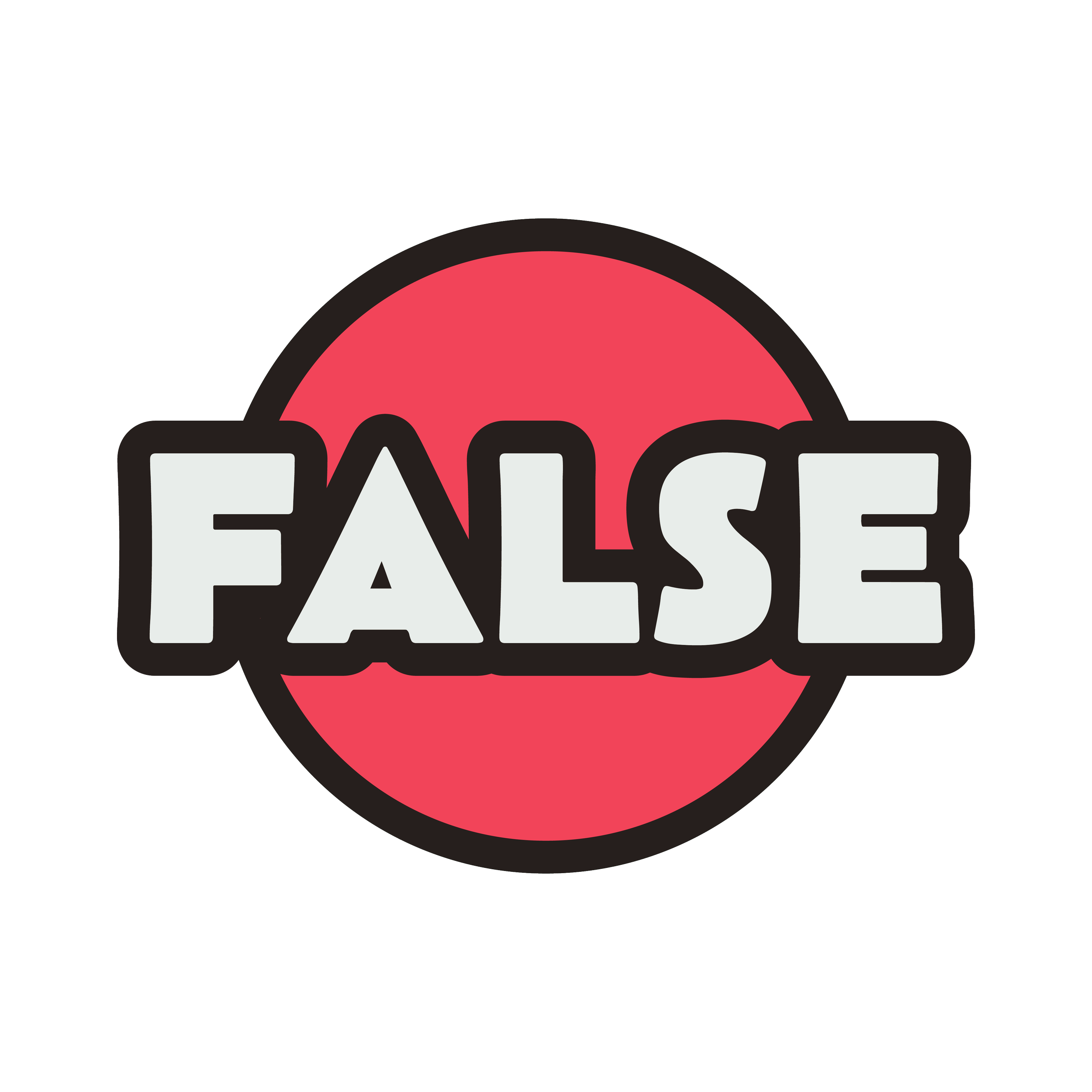 Icon illustration that says FALSE