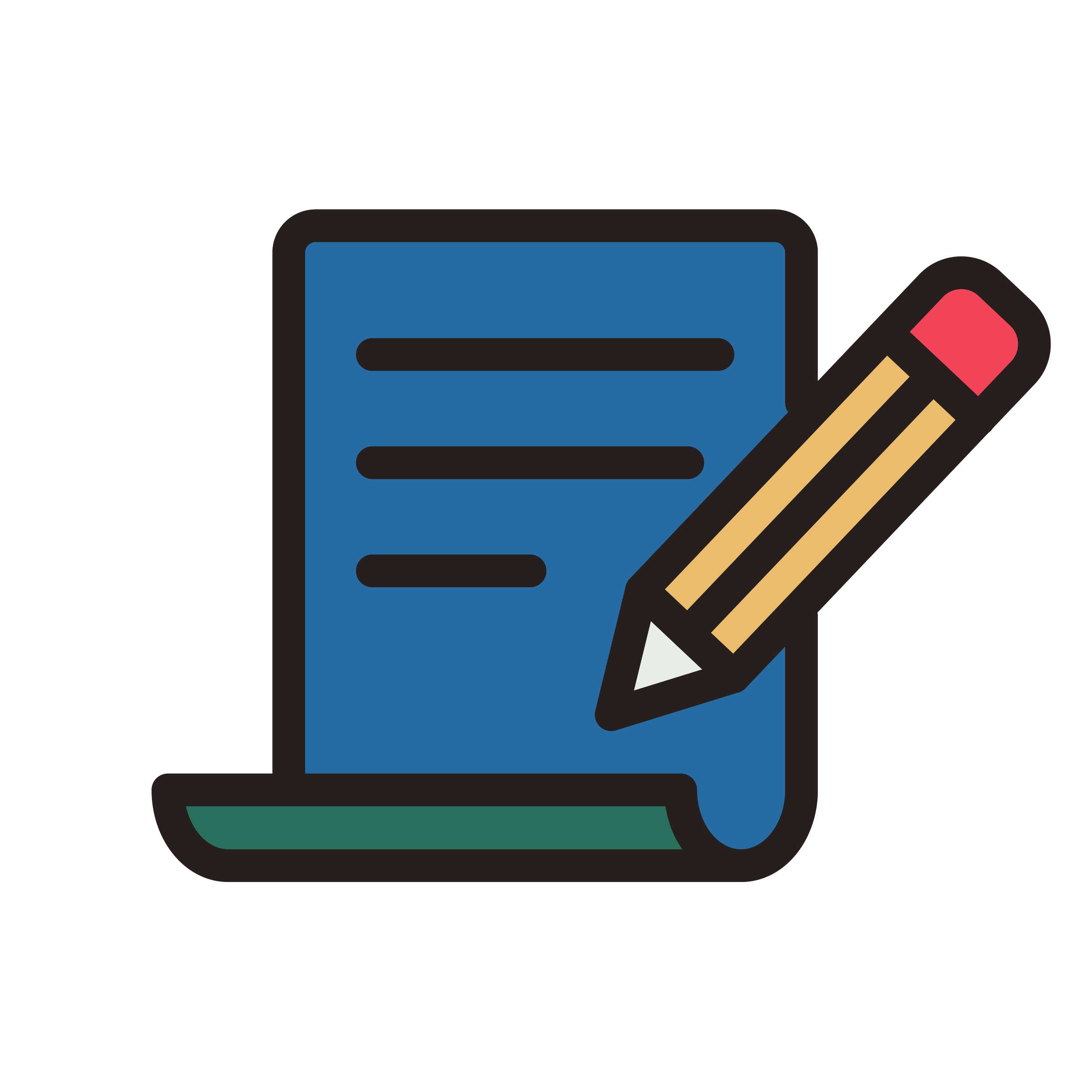 Icon illustration of paper and pencil