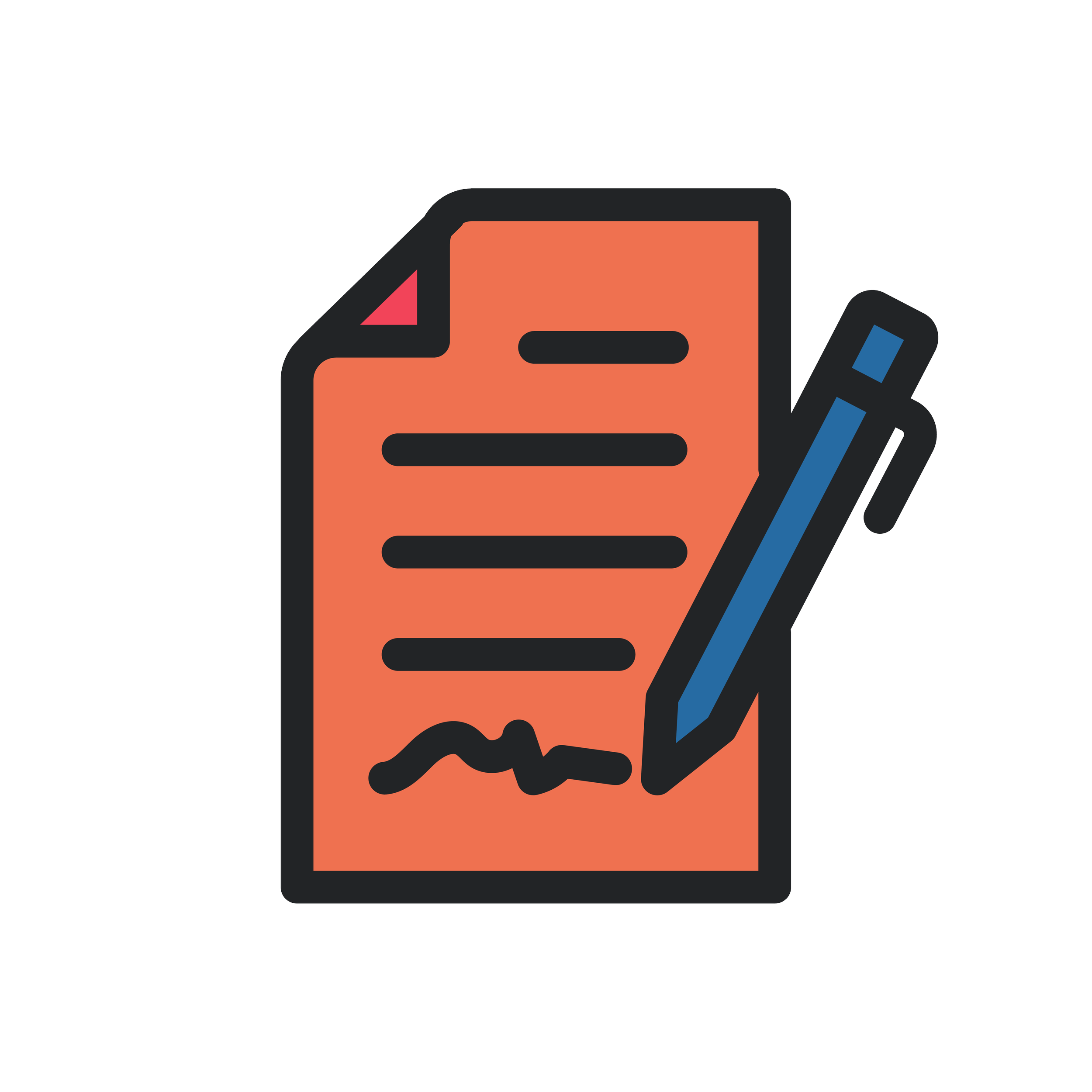 Icon illustration of paper and a pen