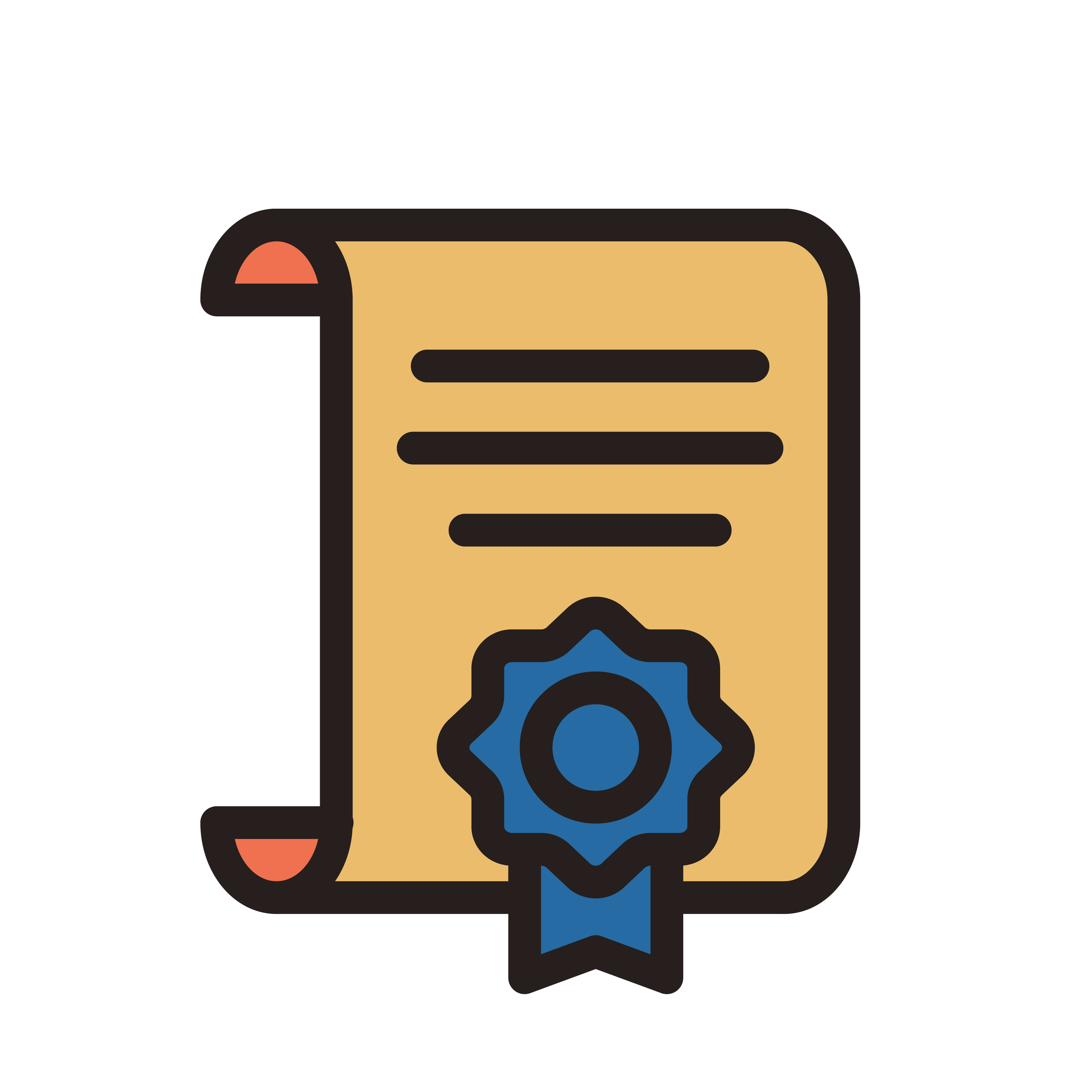 Icon illustration of a paper and ribbon