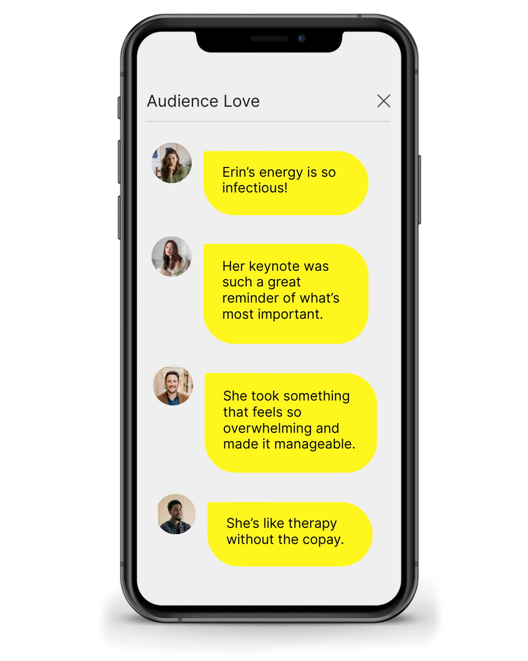 Raving reviews for burnout keynote speaker.