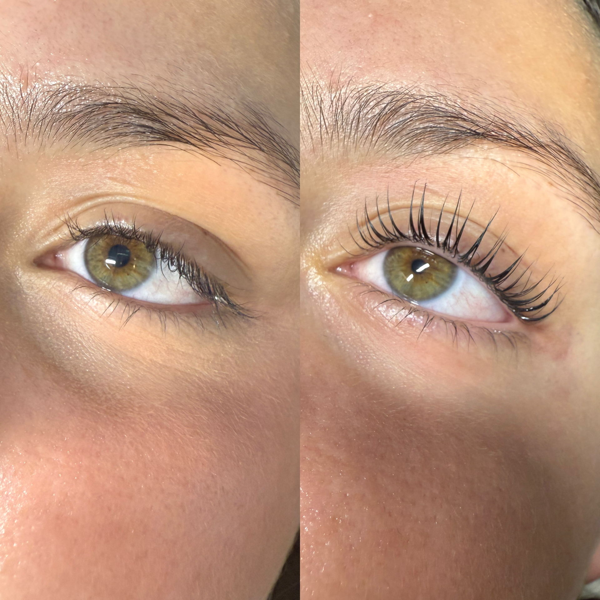 Auge vor und nach Wimpernlifting und Augenbrauenstyling bei JOLIYOU Hamburg
