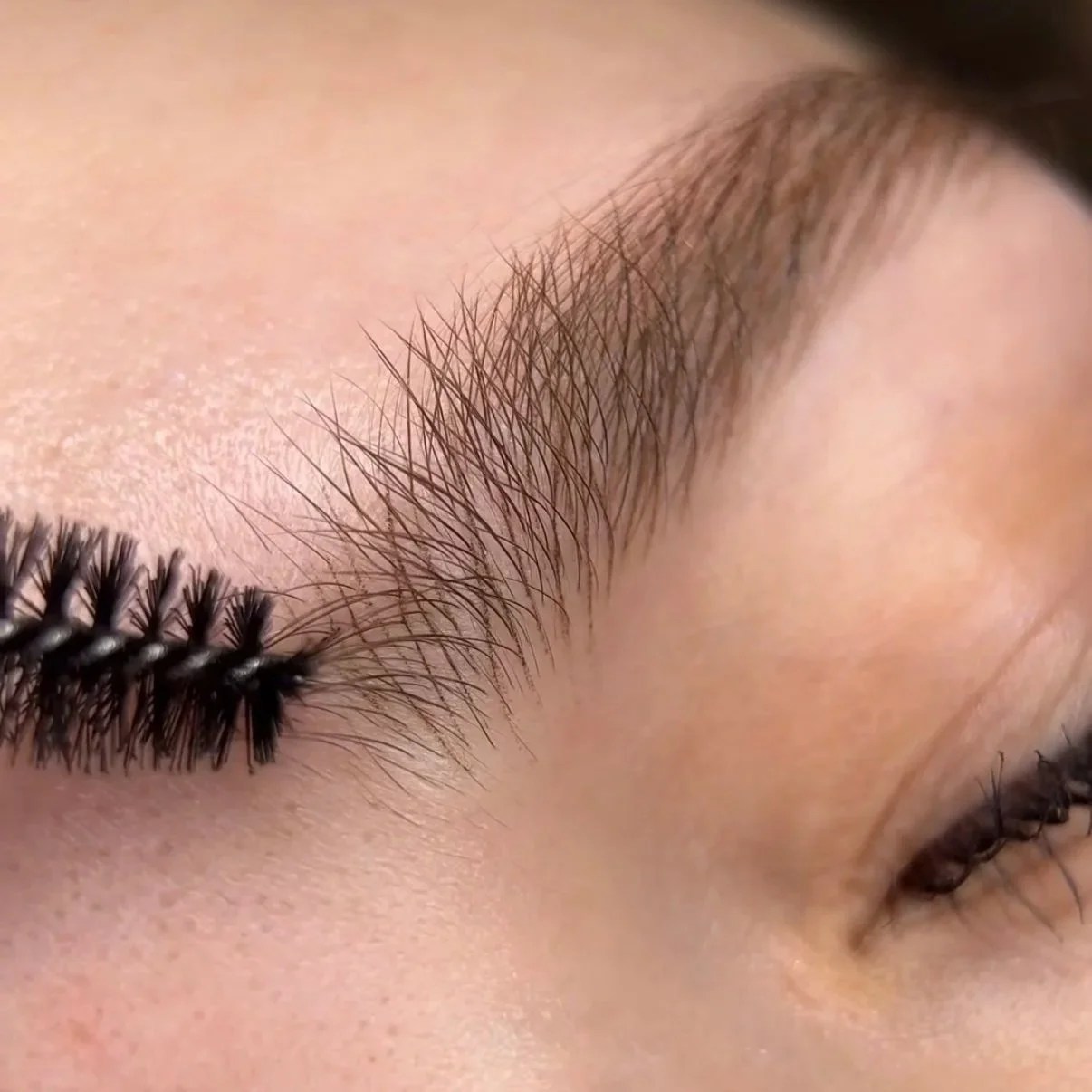 Nahaufnahme der Augenbraue nach PMU Authentic Brows bei JOLIYOU Hamburg