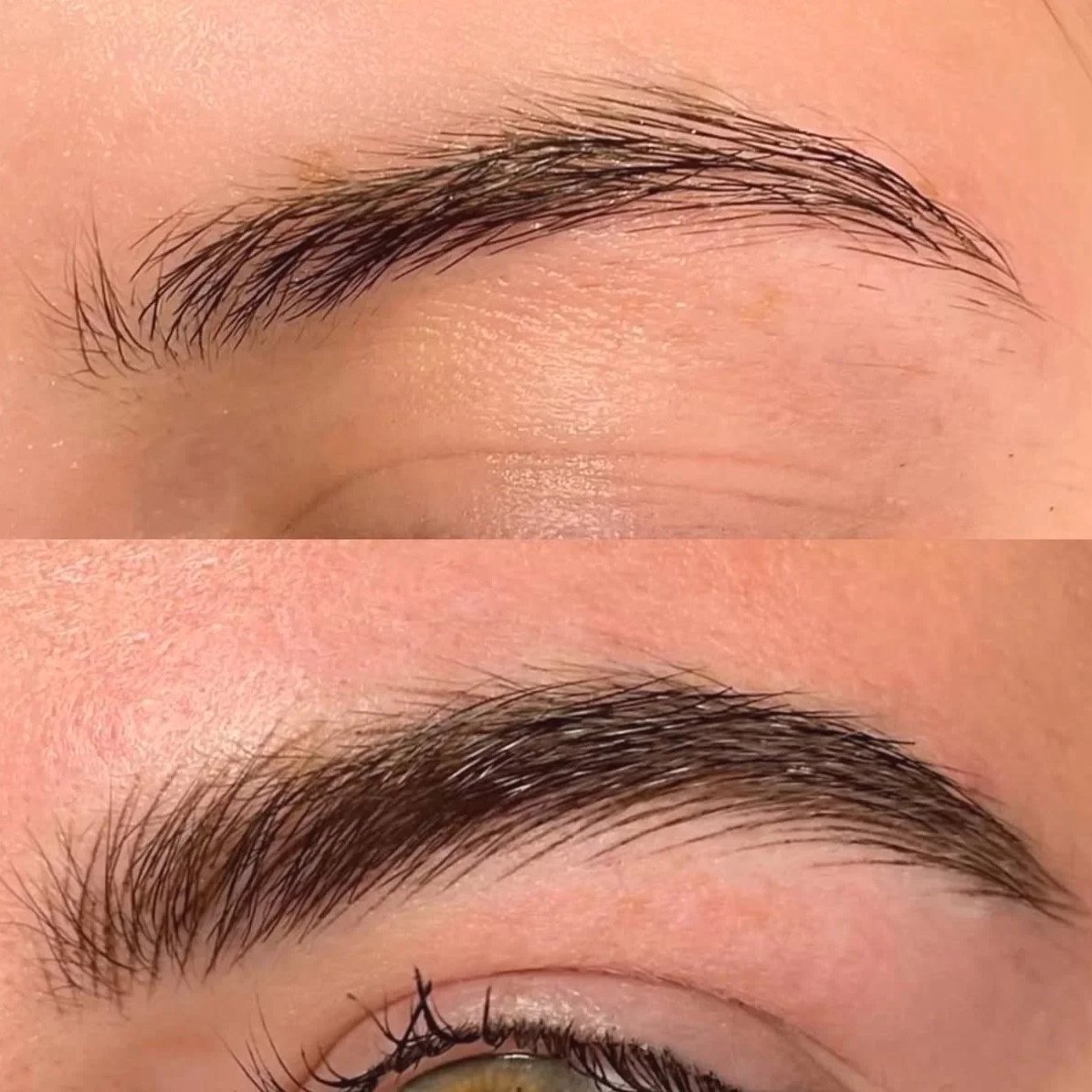 Augenbraue vor und nach PMU Authentic Brows bei JOLIYOU Hamburg