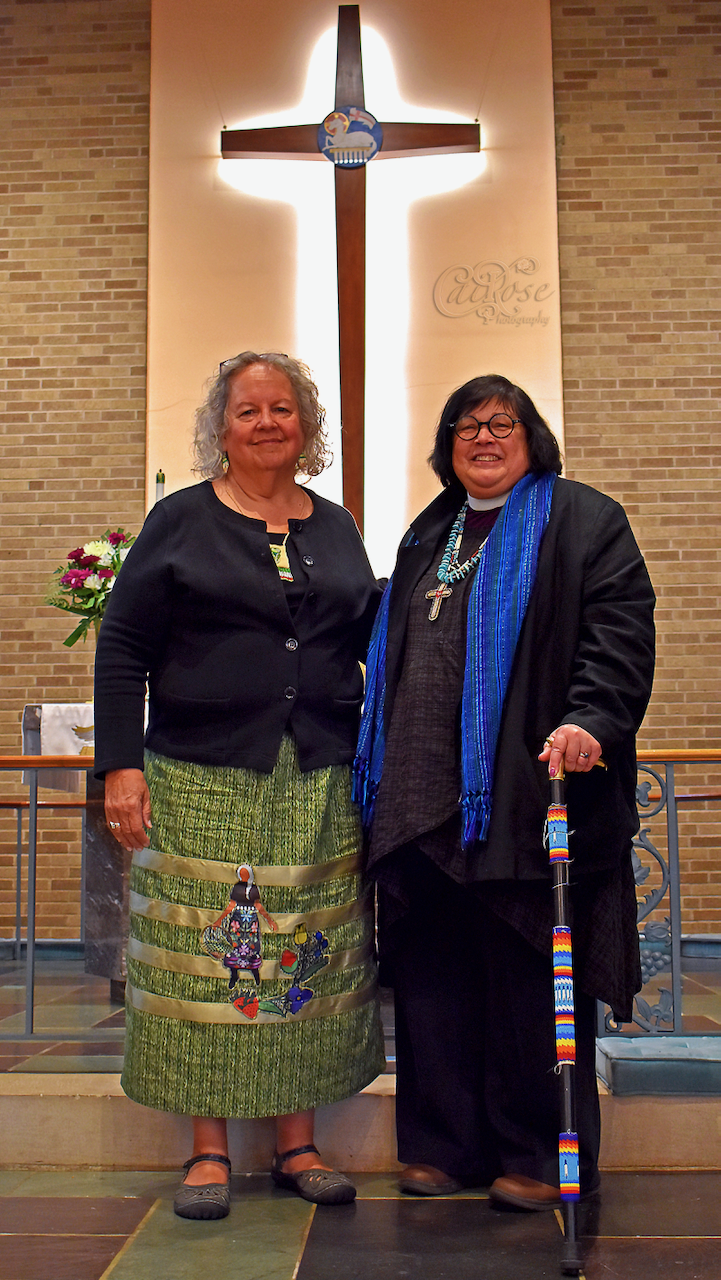 Robin Wall Kimmerer and Bishop Carol, cropped, credited.png