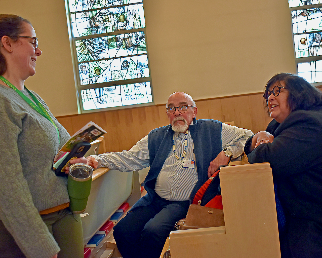 Bishop Carol chatting