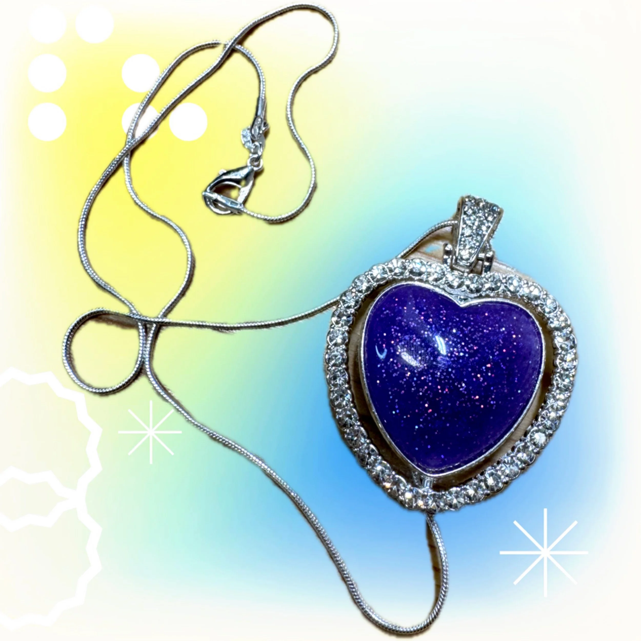 Celestial Heart Resin Pendant