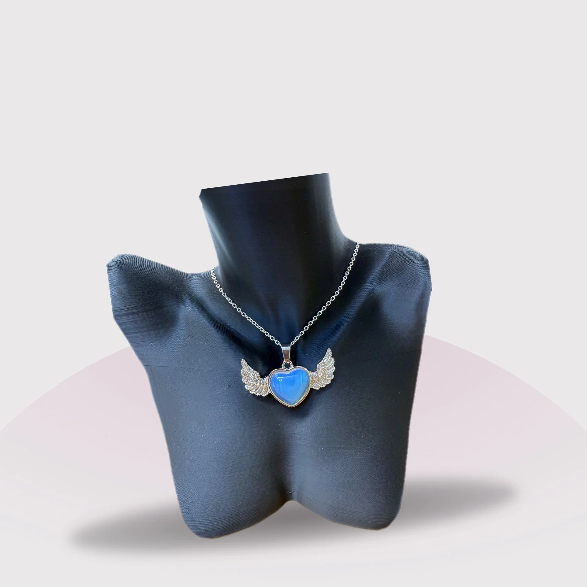 Wings of Sapphire Heart Necklace