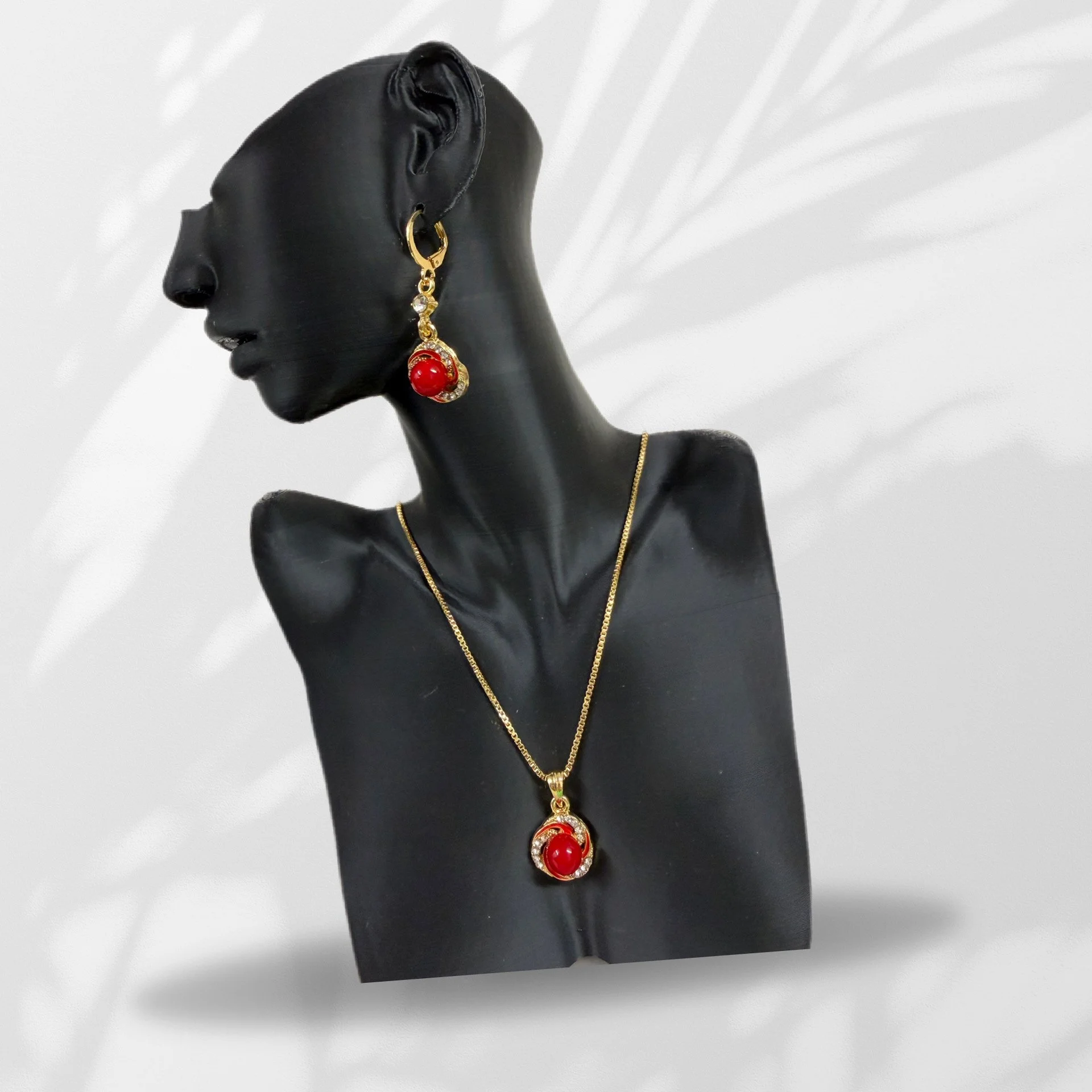 Elegance Red Gemstone Jewelry Set