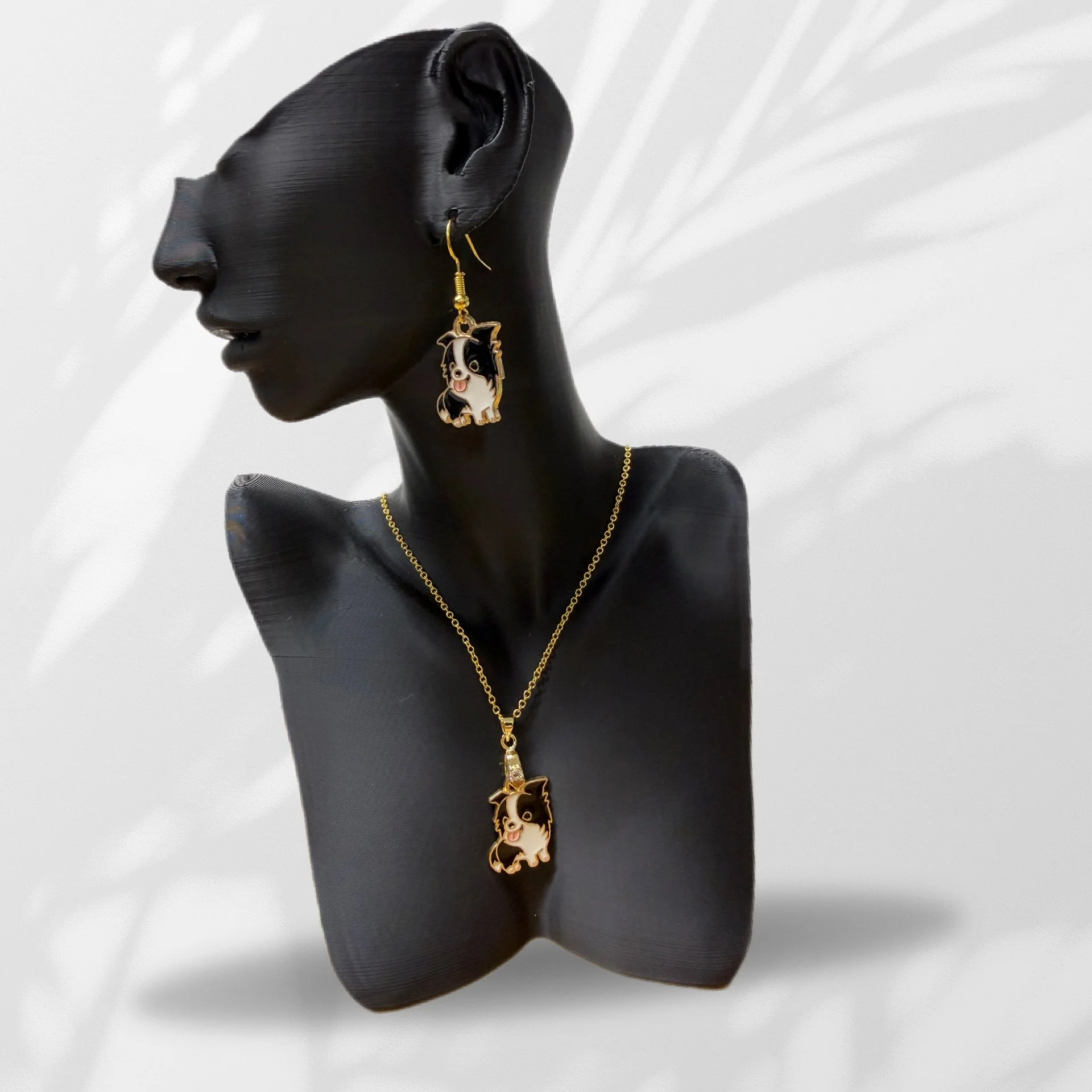 Cartoon Dog Necklace and Earring Set