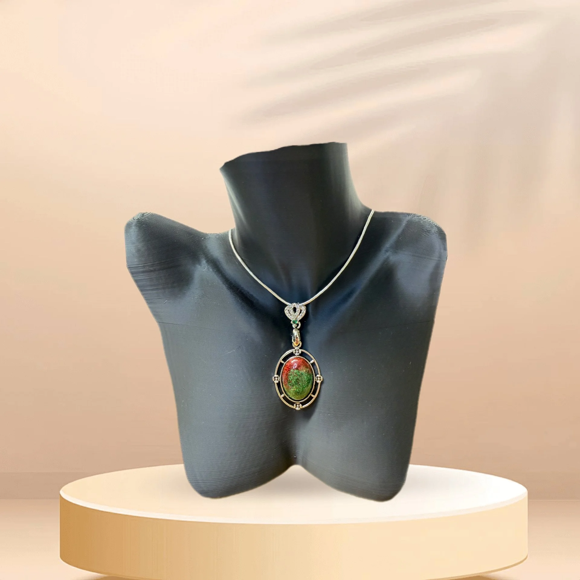 Vibrant Resin Pendant Necklace