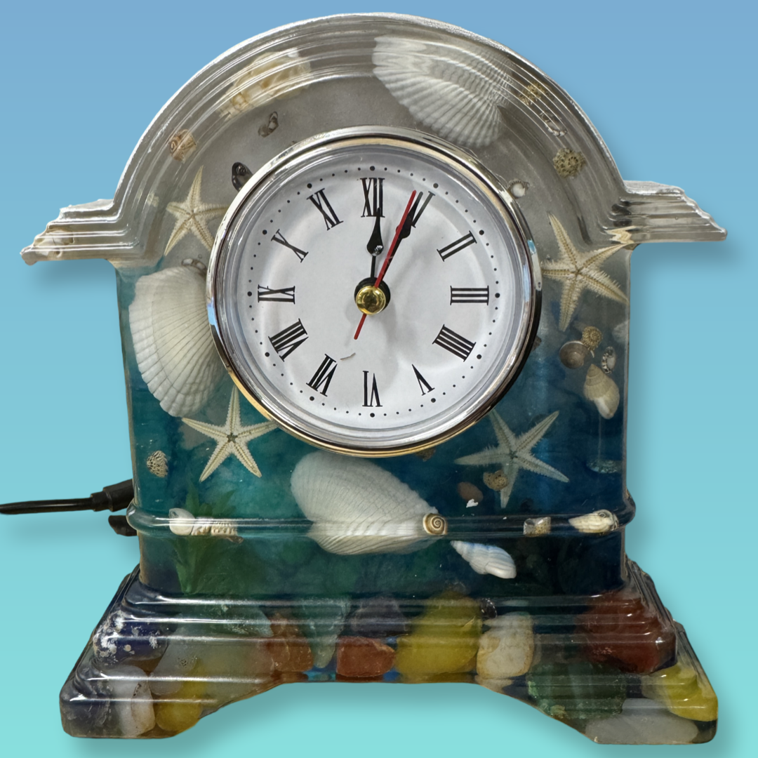 Sea Breeze Resin Mantel Clock
