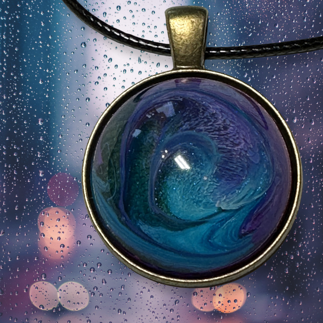 Mystical Swirl Resin Pendant