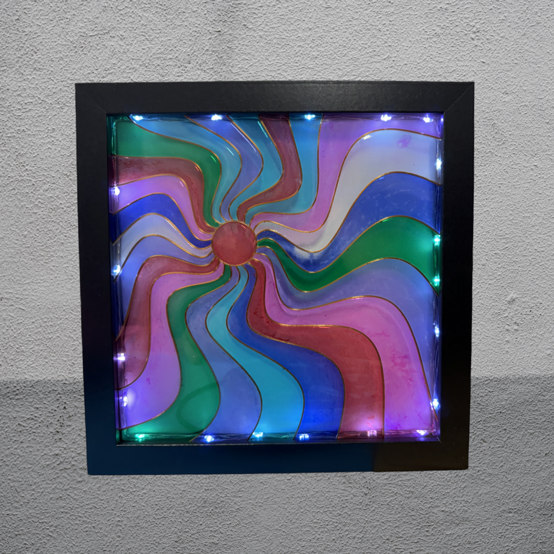 LED-Illuminated Kaleidoscope Glass Art