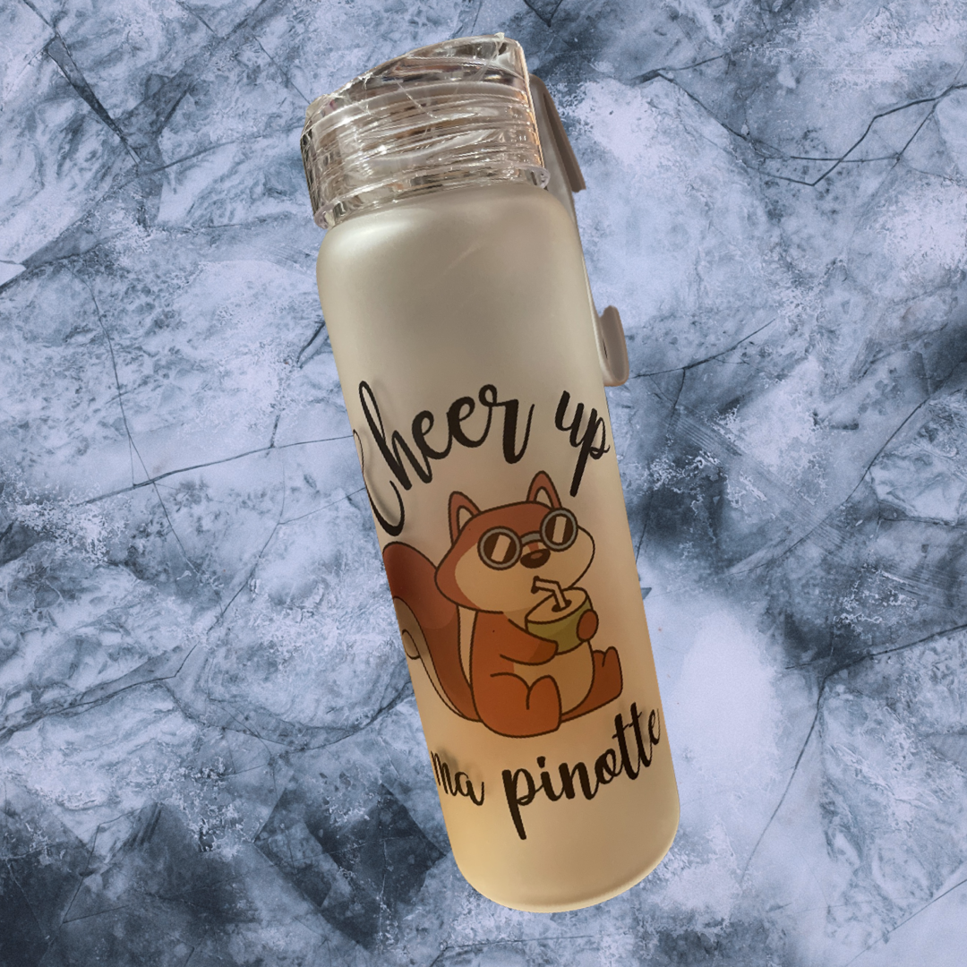 'Cheer Up Raccoon' Motivational Water Bottle