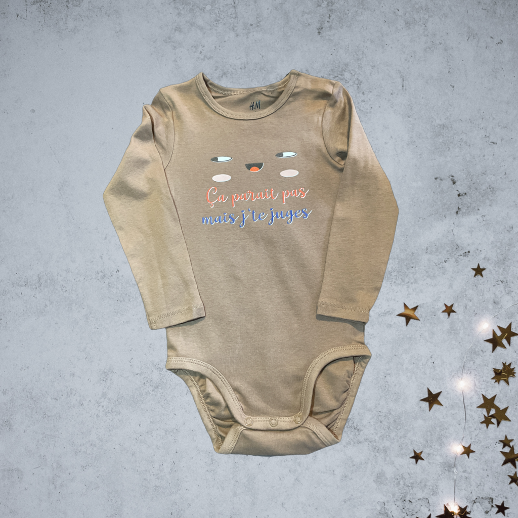 Adorable Long-Sleeved French Baby Onesie