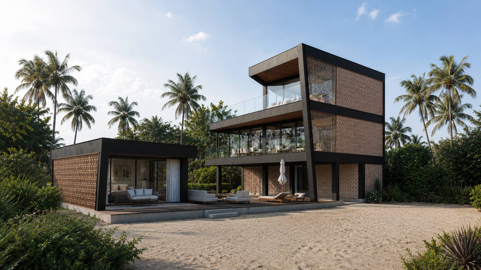 Contemporary tropical architecture in Belize designed for indoor outdoor living