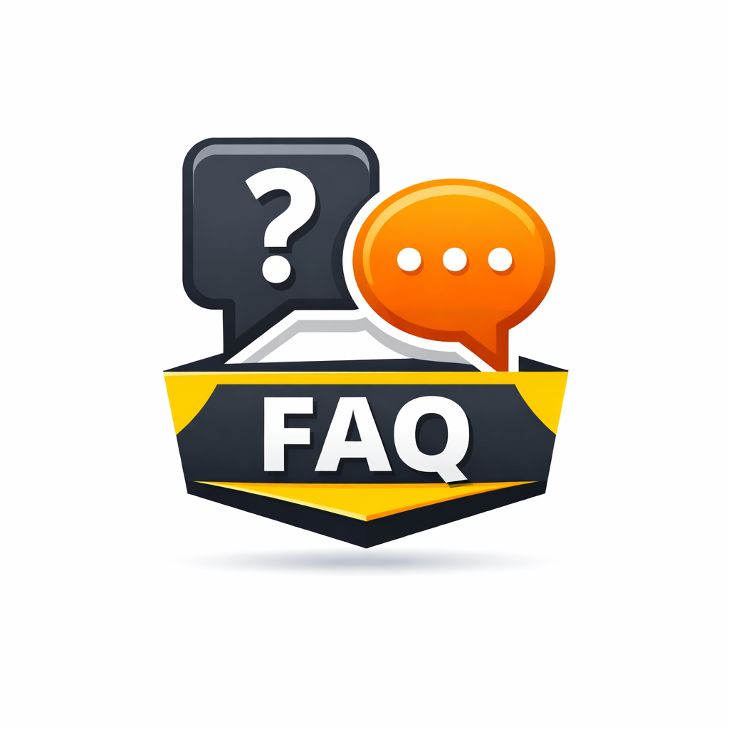 Icon representing FAQ with speech bubbles containing a question mark and ellipsis.