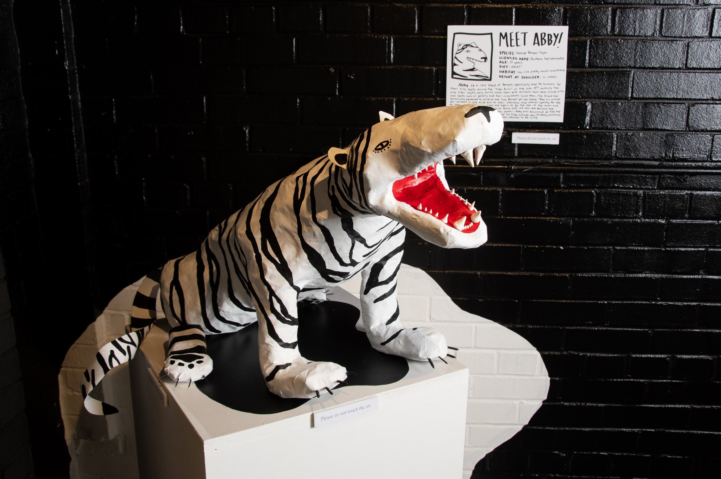 Abby, paper maché and acrylic paint. 12"x19"x25"