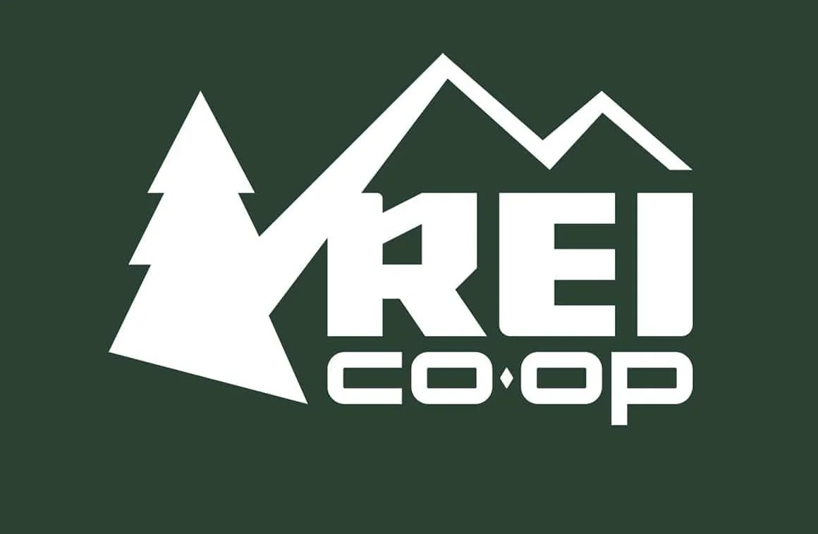 Green background with white logo and text for Red Co-op, featuring stylized mountains and trees.