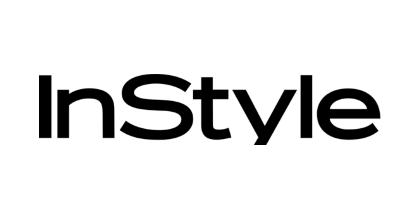 InStyle logo in black and white with black background.
